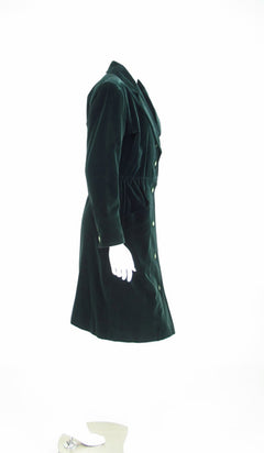 Yves Saint Laurent Rive Gauche Forest Green Velvet Coat or Dress Vinta –  Palm Beach Vintage